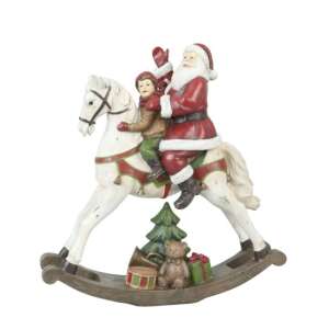 Mikulás hintalovon egy gyerekkel, karácsonyi dísz - Karácsony