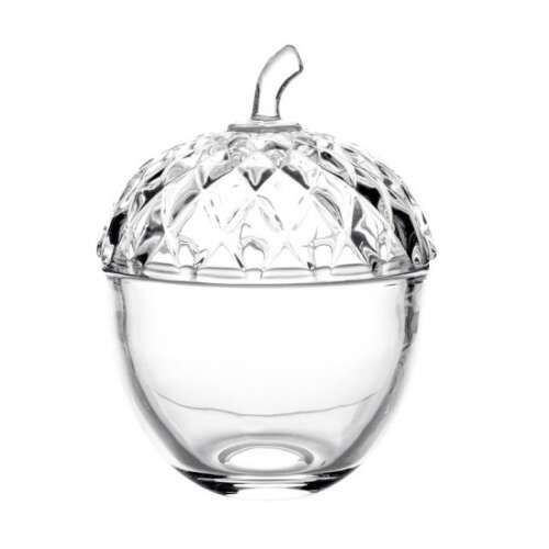 Üveg makk formájú bonbonier fedővel, CLEEF.6GL4247