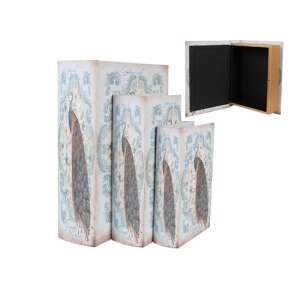 CLEEF.65690 Pávás fadobozszett 3 részes, 27X22x7/22x17x6/17x12x4cm 106792259 - Clayre & Eef