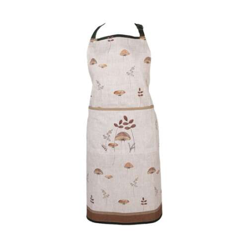 Clayre & Eef Little Forest Jewels bézs pamut kötény gomba mintával