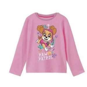 Tricou roz cu mânecă lungă Paw Patrol Skye pentru fete, cu grafică cu Skye zburând și logo-ul Paw Patrol - Modă și îmbrăcăminte