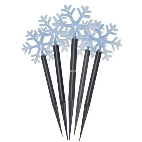 Set de 5 luminițe LED în formă de fulg de nea, alb rece, 30 cm înălțime, pentru uz exterior și interior