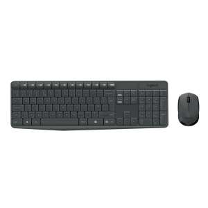 Logitech MK235 Set tastatură și mouse wireless, negru, tastatură full-size, design confortabil, durată lungă de viață a bateriei - Logitech Tastaturi