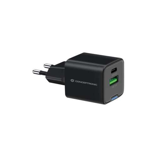 Ładowarka sieciowa Conceptronic ALTHEA15B 20W USB-C i USB-A, czarna