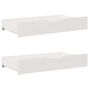 vidaXL 2 db fehér tömör fenyőfa ágy alatti fiók 90 x 55 x 16 cm - Ágyneműtartó