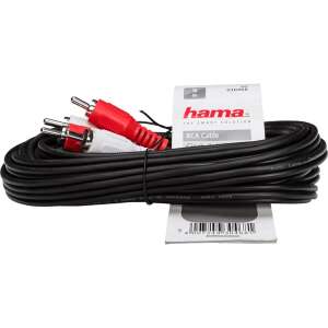 Hama 5m RCA M/M audio kábel 2 x RCA Fekete, Vörös, Ezüst 58119543 