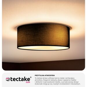 Circum Ceiling Light, Linen-look Textile Shade 138487189 - Ceiling Lamp