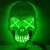Green Világító LED-es koponya maszk glowing skull mask