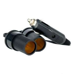 Car cigarette lighter adapter splitter, 12V/24V, dual socket, Amio - AMiO