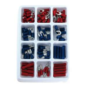 Carpoint 100 piece electrical connector set, red and blue - Cable lug