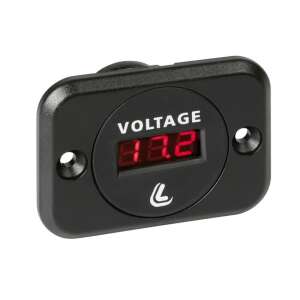Digital battery voltage meter, 6-30V, black, red display, Ext-9 - Vehicle Diagnostic Tool