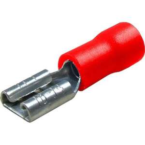 Red electrical connector female, 63x08 mm, 10 pack - Cable lug