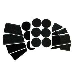 12 pack of black velcro adhesive strips and circles, for home, office, and car - Adhesive Tape