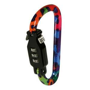 Gulliver combination carabiner, multi-colored, with 3-digit combination lock - Carabiner