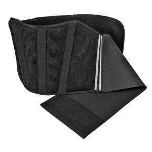 Centură de sprijin pentru spate T-Maxter pentru motociclete, centură neagră de sprijin pentru spate cu inserții rigide pentru călătorii lungi, căptușeală interioară moale, dimensiune maximă a taliei 130 cm