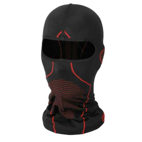 Diablo Thermal Balaclava, fekete vörös szegéllyel, motorosoknak, M/L méret - Motoros maszk