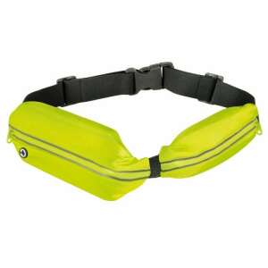 Neon yellow running belt bag with reflective strips, two pockets, waterproof, for running, jogging, cycling, hiking - Belt bag
