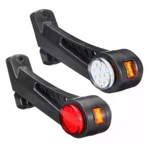 Truck Side Marker Lights with 60° Arm, LED, 12/24V, 2-Piece Set, Left/Right - White/Red/Yellow
