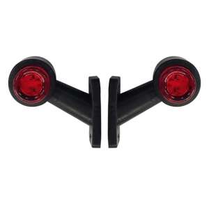 Truck Side Marker Lights 60° Extra Short Arm LED 12/24V Set of 2 Left/Right - White/Red