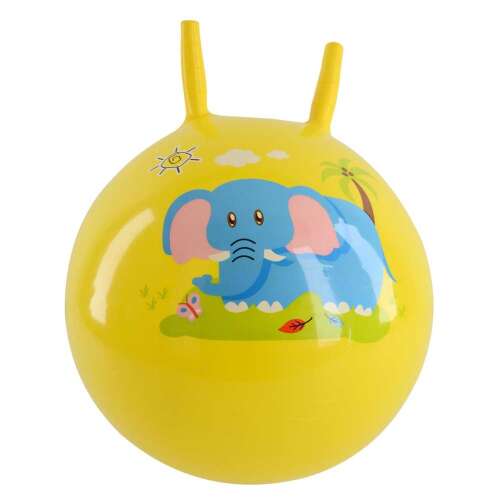 Sárga 40 cm-es ugrálólabda elefánt mintával, gyerekeknek