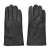 Кожени ръкавици Navaris с функция за тъчскрийн за мъже, в черно, размер L, показващи гърба на ръкавиците