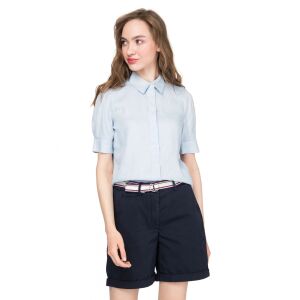 Tommy Hilfiger Kék Len Női Ing - Rövid Ujjú - 36 EU 130489396 - Tommy Hilfiger