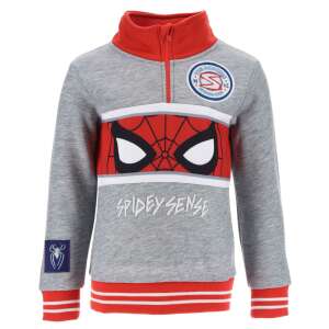 Свитшърт Marvel Spiderman сив и червен за момчета, с логото на Спайдърмен и надпис Spidey Sense - Бебе & Малко дете