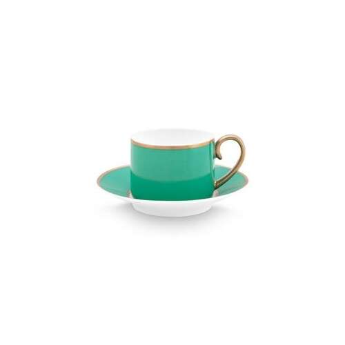 Espresso Cup with Saucer, Pip Studio, 120 ml, Pip Chique Collection, Gold-Green