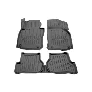 Set of 4 black rubber floor mats for Seat Toledo III (5P) (2004-2009) - Car mat