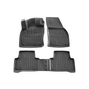 Volkswagen Touran II 2015- car floor mats, black rubber tray type set - Car mat
