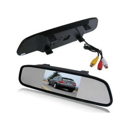Rear view mirror with built-in 4.3 inch LCD screen for car, 12V, with reversing camera input