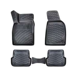 Set of 4 black rubber car floor mats for Audi A4 B6 2001-2006 / B7 (Typ 8E / 8H) 2004-2009 - Car mat