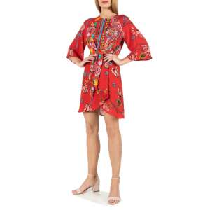 Desigual Glen Női Ruha - Piros Virágminta 38359516 - Desigual