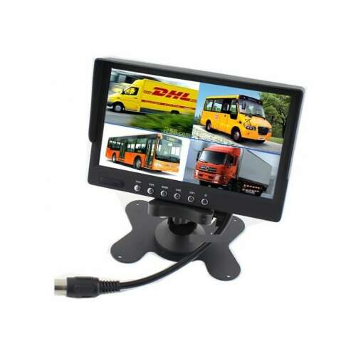 7 Zoll 4-Kanal-Automonitor mit D710 Fernbedienung, zeigt 4 Kamerabilder