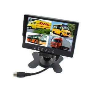 7 inch 4 channel car monitor with D710 remote control, showing 4 camera views - Dash Camera