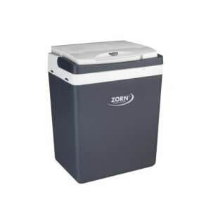 Zorn 29L Portable Car Refrigerator, grey and white, front view - Cooler, Ice Pack