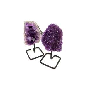 Ametiszt drúza talpon, lila kristály, természetes kő, otthoni dekoráció - Ásvány