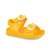 Garvalin gyerek szandál sárga színben fehér csatokkal, ferde nézetből