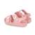Back view of Garvalin pink rubber sandals for girls with white buckles