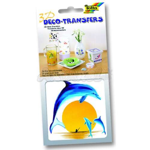 3D dekoratív matrica, 10x10 cm - Delfinek 106899332