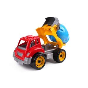 TechnoK toy concrete mixer truck, red, yellow, blue, construction vehicle, kids toy - TechnoK Work machine for children