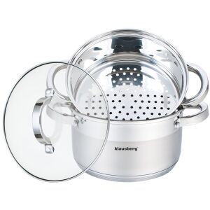 Klausberg KB 7135 rozsdamentes acél pároló edény üveg fedővel - Klausberg