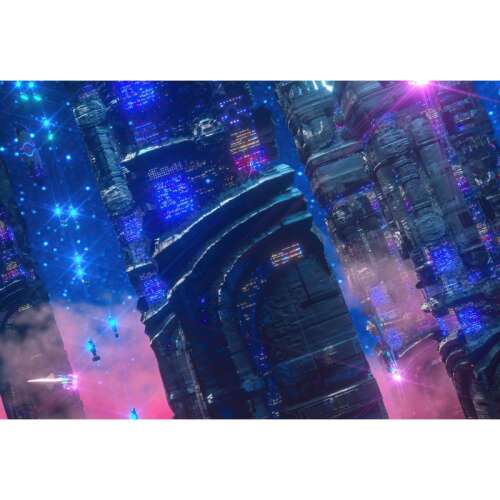 Sci-fi erdő vászonkép, 80x50cm, tablou1562 