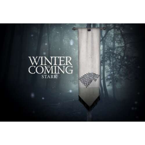 Game of Thrones Stark Télen jön a tél zászló, 80x50cm - Falikép