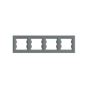 Schneider Electric ASFORA horizontales Stahlrahmen für 4 Module, grau - Rahmen für Schalter