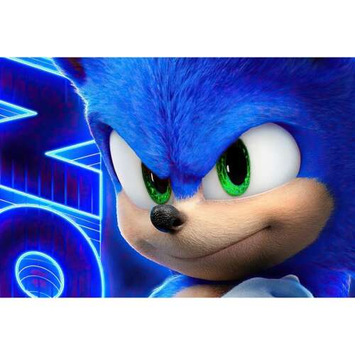 Sonic a sündisznó film poszter, 80x50cm vászonkép - Falikép