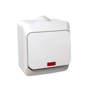 Schneider CEDAR PLUS fehér váltókapcsoló jelzőfénnyel, IP44 - Schneider