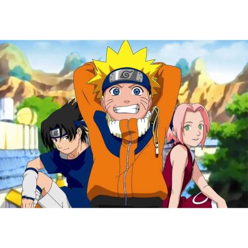 Naruto Young vászonkép, 80x50cm, Naruto, Sasuke és Sakura szereplőkkel - Falikép
