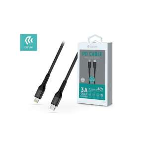 Cablu Devia Gracious Series PD, 1,5 metri Type-C la Lightning, 20W încărcare rapidă, cablu împletit negru - Cabluri de date