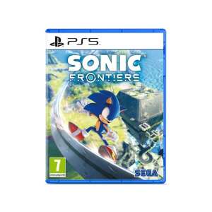 Joc video Sonic Frontiers pentru PS5, cu Sonic the Hedgehog alergând pe o pistă futuristă - Sega Jocuri Consola & PC